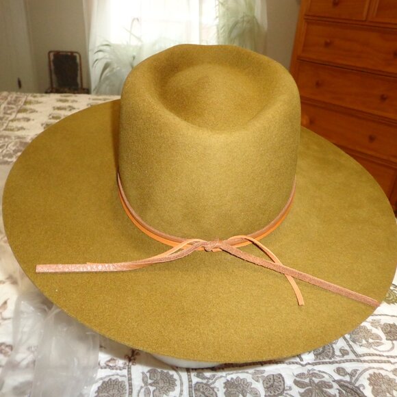 FIRM NEW Free People Lovely Bird Montana Turquoise Wrap Felt Hat S Rodeo main image 6
